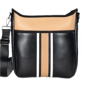 Haute Shore , Blake Boss Crossbody Bag Neoprene Black & Tan